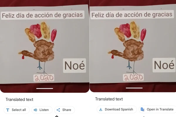 Google Lens english to spanish 2 (1) google lens translated text options image