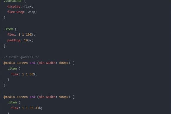 Media queries JPG Screenshot with an example of media query code.