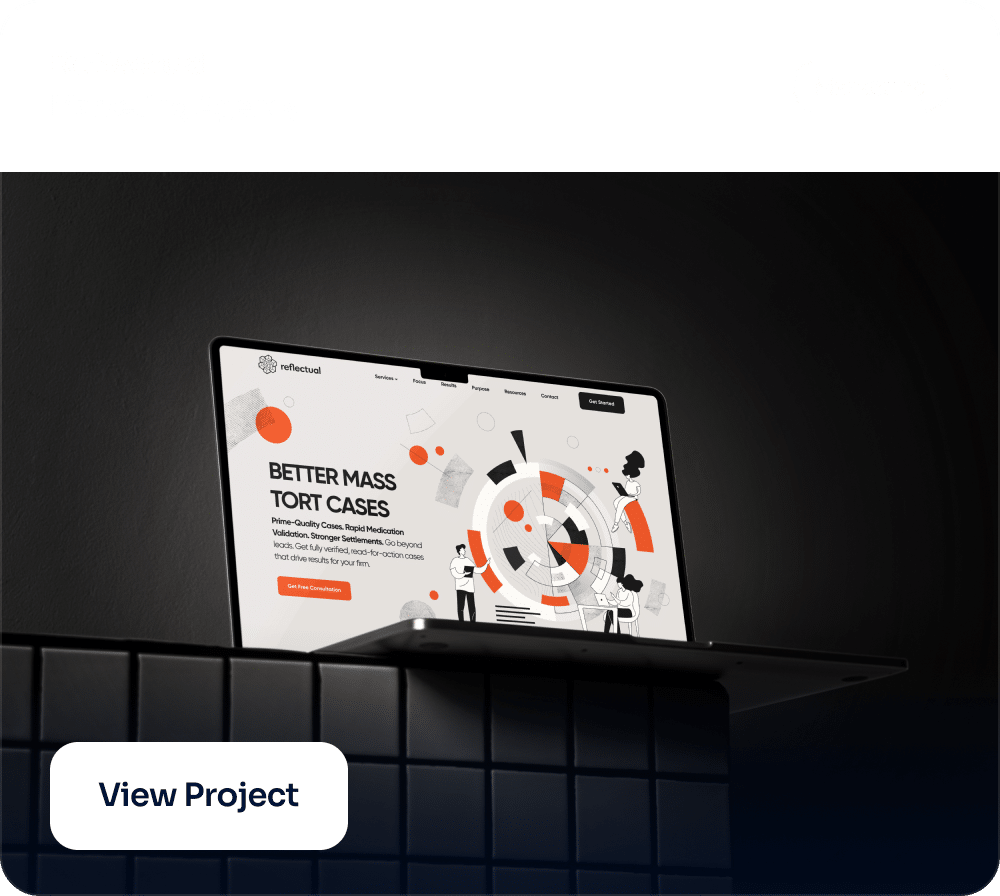Laptop displaying marketing agency website