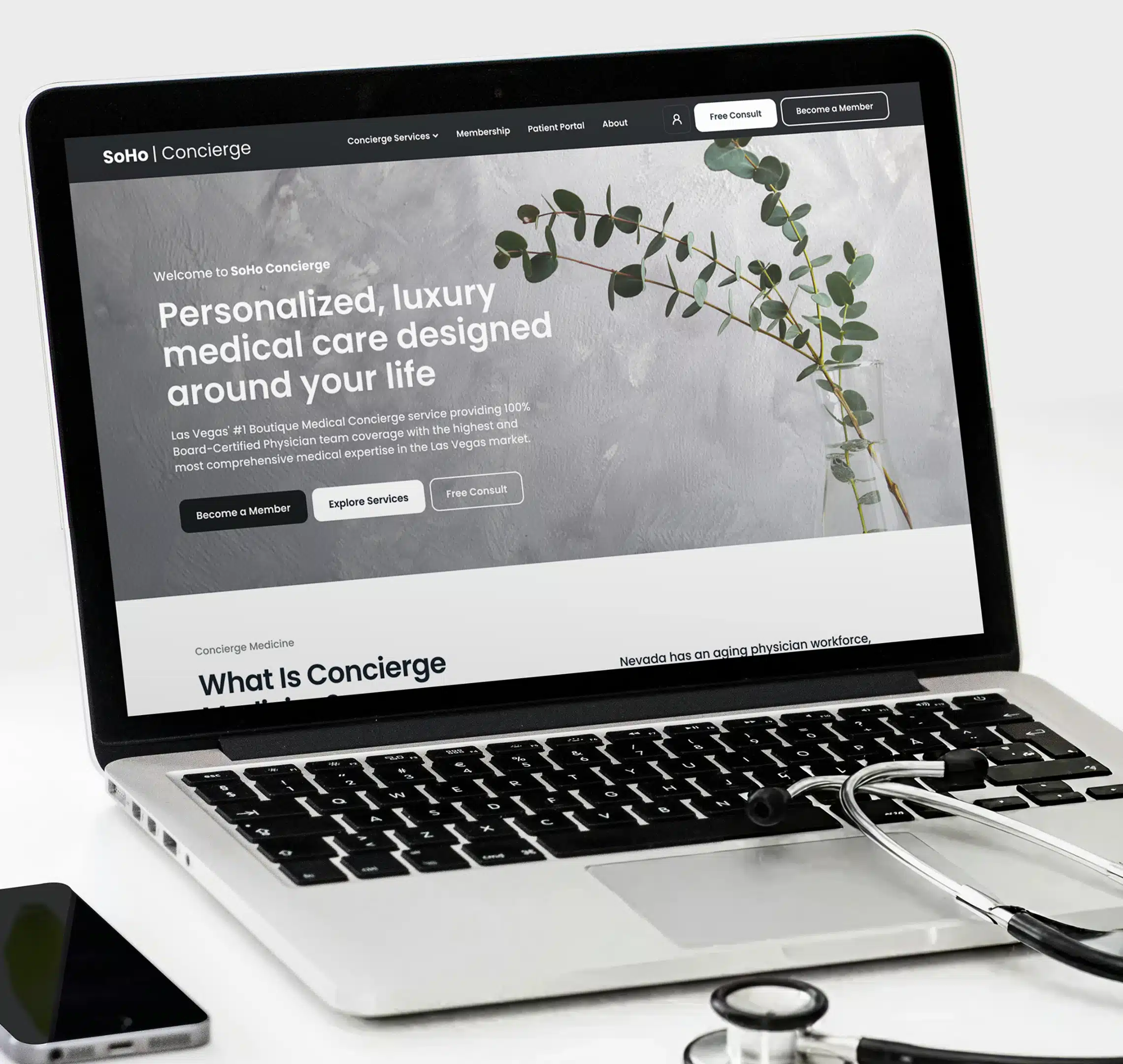 Website for luxury medical concierge services